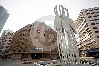 The Balaka Chattar is a renowned sculpture at the countryâ€™s business hub at Motijheel Editorial Stock Photo